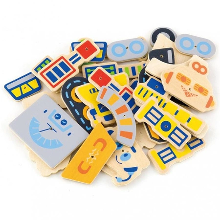 Drewniana Przybijanka Roboty 45 elementów Viga Toys