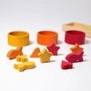 Drewniane Miseczki, gra do sortowania 1+, tęczowe, Grimm's
