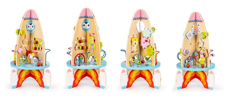 Drewniana rakieta kostka edukacyjna 8w1 ECOTOYS
