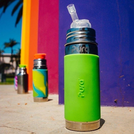 Termobutelka ze słomką 260 ml, zielona, Pura