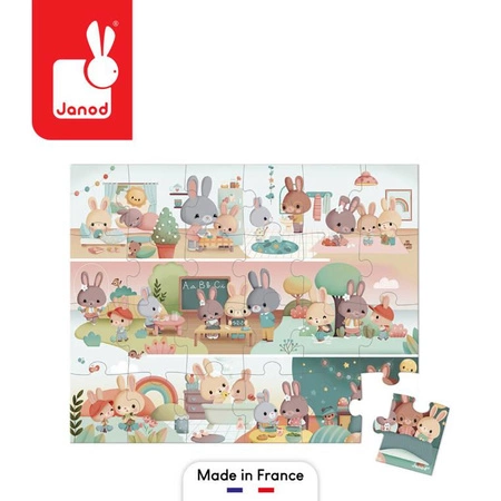 Puzzle w walizce Jeden dzień 24 elementy 3+ Made in France, Janod