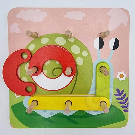 TOOKY TOY Drewniana Układanka Klocki Kołki Wzory Zwierząt do Odtworzenia Certyfikat FSC