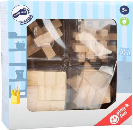 Zestaw 4 układanek logicznych z drewna 2934-Small Foot, układanki dla dzieci