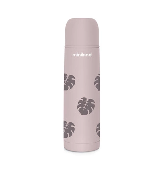 Termos Terra 500 ml - pudrowy róż / liście