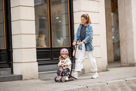 Zestaw SCOOTANDRIDE Highwaykick 1 Push and Go 2w1 Jeździk i hulajnoga z rączką do prowadzenia 1-5 lat Wildberry + Kask XXS