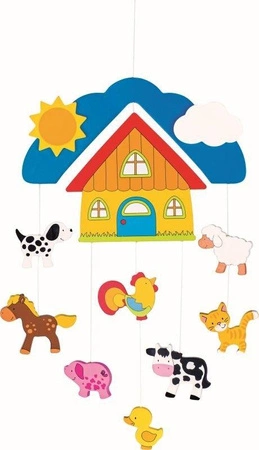 Drewniana karuzela do zawieszenia 3D, farma