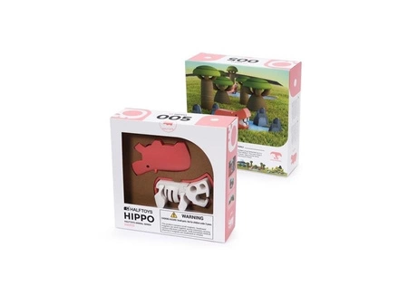 Halftoys Magnetyczny Składany Hipopotam z Makietą