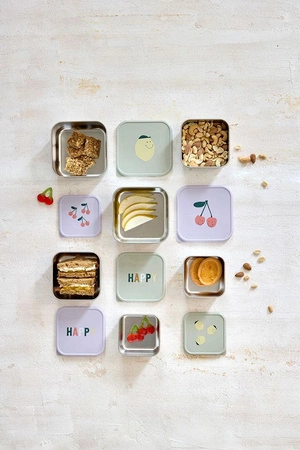 Lassig Pojemnik na przekąski snackbox ze stali nierdzewnej 3 szt. Happy Fruits Lemon