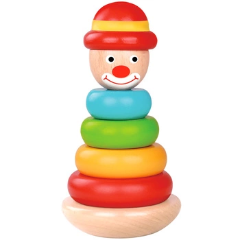 TOOKY TOY Drewniana Układanka Piramidka Klaun