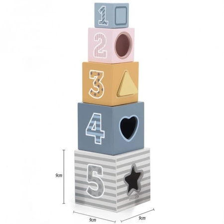 Viga PolarB Piramidka Układanka edukacyjna Sorter Kostki Klocki