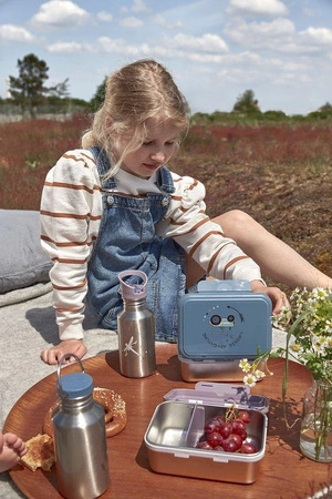 Lassig Butelka - bidon ze stali nierdzewnej z dodatkową zakrętką z ustnikiem 500 ml Adventure Traktor