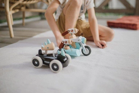 Drewniany motocykl z bocznym wózkiem w stylu retro Spirit Philip, Janod