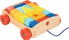 Drewniany wózek do ciągnięcia z klockami Kolorek 58719-Goki, zabawki drewniane