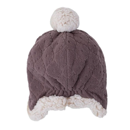 Lodger Dwuwarstwowa zimowa czapeczka z polaru wrzosowa Fleece Mauve 6-12 m