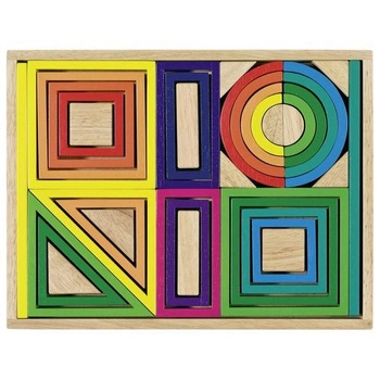 Klocki przestrzenne tęczowe