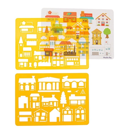 Zestaw 2 plastikowych szablonów- miasto 713602