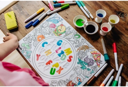 HeyDoodle Mata Silikonowa do Kolorowania 3D Alfabetyczna Zupa