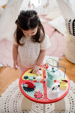 Stolik edukacyjny duży drewniany Baby Forest, JANOD