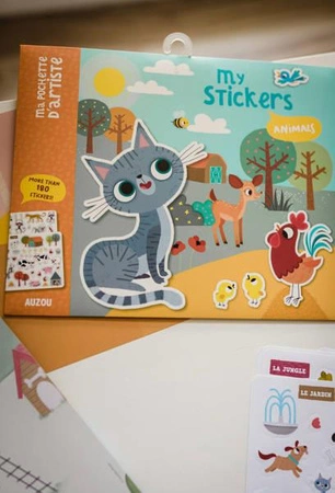 Auzou Naklejki z planszami do wyklejania Zwierzątka 3+ 80155