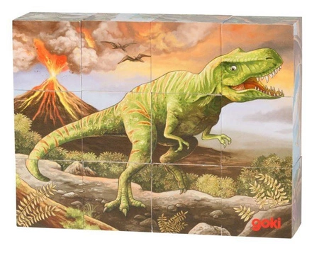 Układanka DInozaury 6 wzorów klocki 57388- Goki