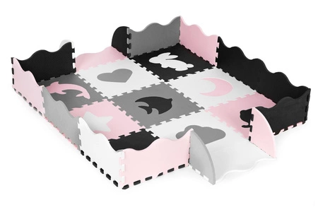 Mata piankowa z płotkiem puzzle suchy basen 25 elementów ECOTOYS