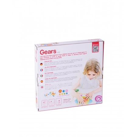 CLASSIC WORLD Układanka Gra Logiczna Ruchome Klocki Koła Zębate MONTESSORI 14 el.