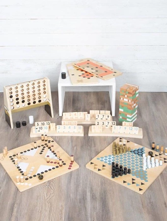 Drewniane gry planszowe Węże i drabiny Ludo Gold Edition 12218-Small Foot