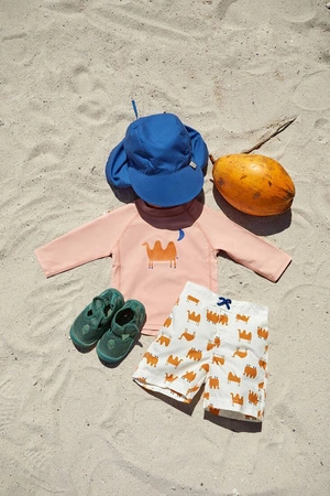 Lassig Czapka przeciwsłoneczna z daszkiem i osłoną karku UV80 Splash & Fun blue, rozm. 46/49