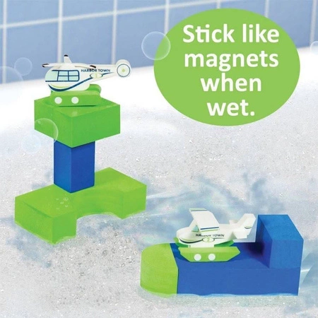 Zabawka do kąpieli BathBlocks - Odrzutowiec i helikopter 10 el.