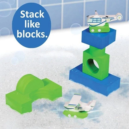 Zabawka do kąpieli BathBlocks - Odrzutowiec i helikopter 10 el.