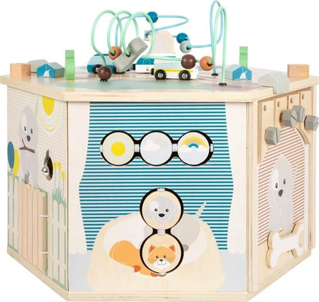 Drewniana kostka edukacyjna aktywizująca Pies i kot 12231-Small Foot, zabawki edukacyjne
