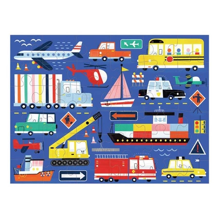 Mudpuppy Puzzle podróżne w woreczku Transport 36 elementów 3+