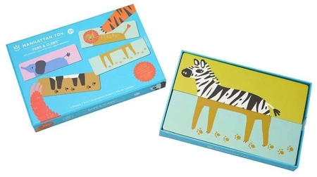 Gra memo i układanka Łapy i Pazury 160240-Manhattan Toy, zabawki rozwojowe