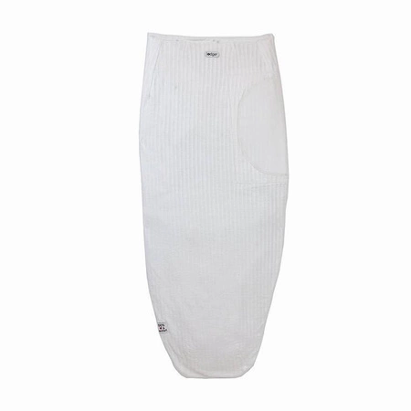 Lodger Otulacz niemowlęcy z dzianiny prążkowanej bawełniany biały Seersucker Cloud Dancer