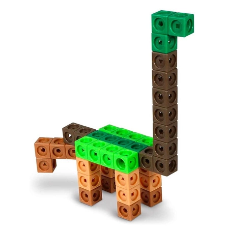 Klocki. Kostki Matematyczne. Zestaw Edukacyjny. MathLink Cubes. Czas Dino