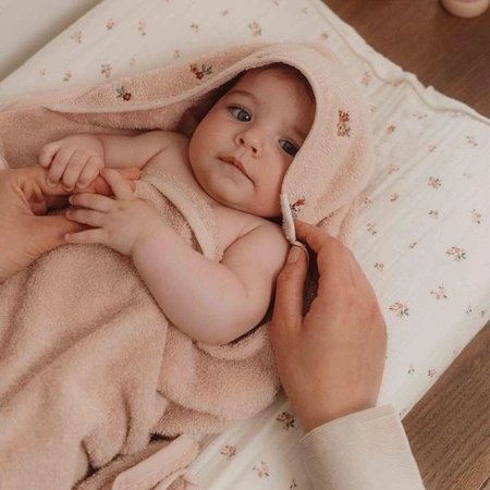 Little Dutch Bawełniany ręcznik z kapturem 75x75 cm Blossom