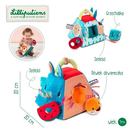 LILLIPUTIENS Piramida aktywizująca wielofunkcyjna Nosorożec Marius 9 m+