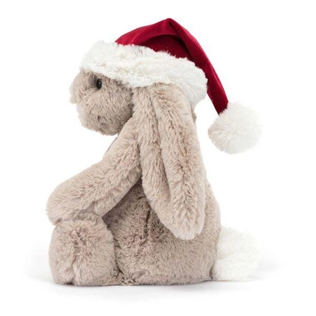 JellyCat - Króliczek Beżowy w Czapce Mikołaja 31 cm