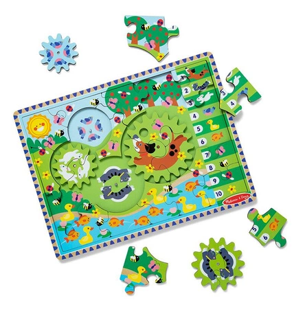 Drewniana układanka koła zębate Zwierzęta 24 el. 31004 Melissa & Doug