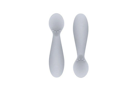 EZPZ Komplet pierwszych naczyń silikonowych First Foods Set pastelowa szarość