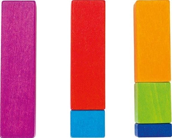 Klocki drewniane, kolorowe liczydło dla dzieci, przedszkole, 58626-Goki