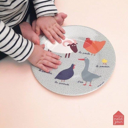 Talerz deserowy fi 20 cm dla dzieci, seria Farma | Maison Petit Jour®