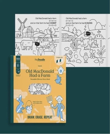 HeyDoodle Książeczka Silikonowa do Kolorowania - Old MacDonald