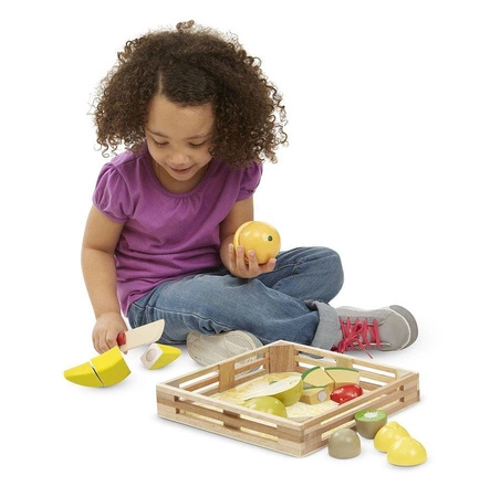 Cutting Fruit drewniane owoce do krojenia 14021-Melissa & Doug, zabawy w kuchnie dla dzieci