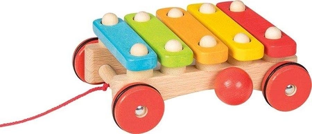 Drewniana zabawka do ciągnięcia cymbałki Muzyczny spacer 61894- Goki, zabawka na sznurku