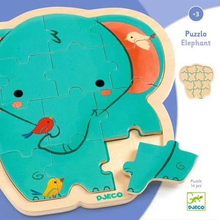Drewniane puzzle w ramce SŁOŃ DJ01823