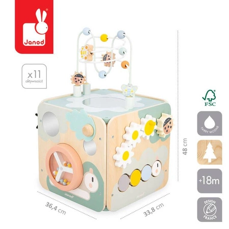 Janod Wielofunkcyjna kostka edukacyjna z pętlą duża Sweet Cocoon