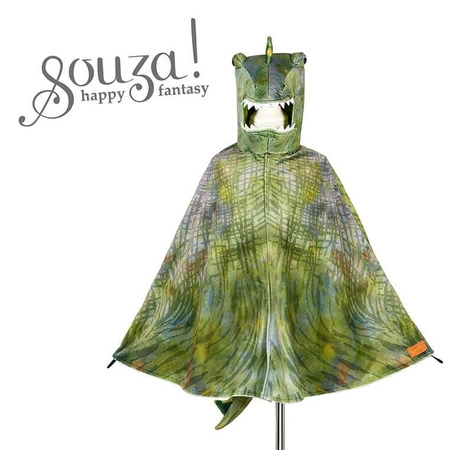 Souza! Kostium peleryna z kapturem - maską zielony dinozaur T-rex 4-7 lat