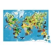 Puzzle edukacyjne z figurkami 3D Zagrożone gatunki 200 elementów 6+, Janod