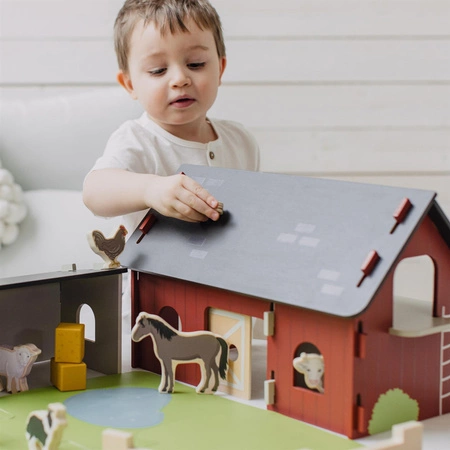 Farma drewniana w stylu szwedzkim czerwona Micki